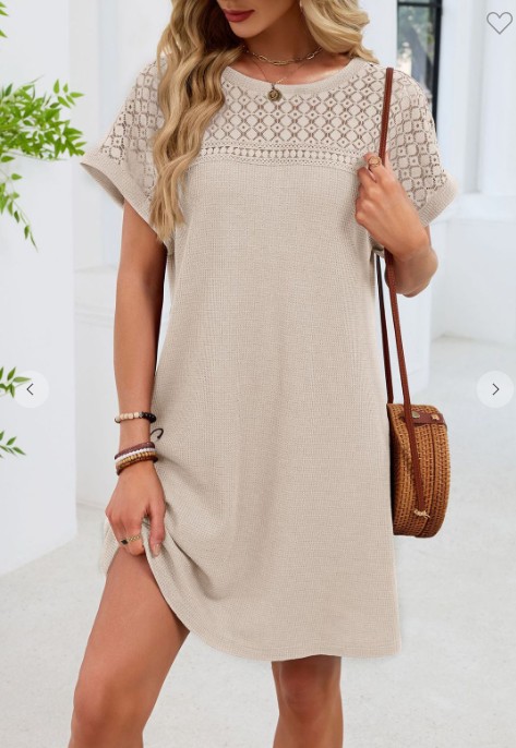 Round Neck Short Sleeve Dress