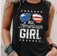 Black All American Girl Tank Top
