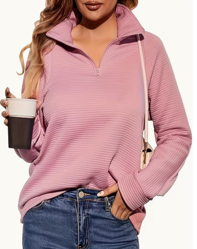 Casual 1/4 Zip Pullover Long Sleeve Pullover