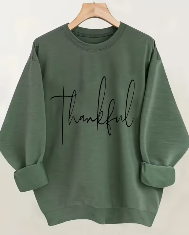 Green Thankful Sweatshirt