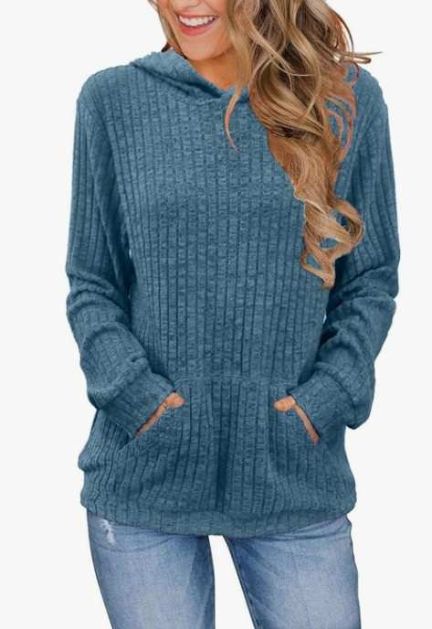 Ribbed Fall Long Sleeve Hoodies