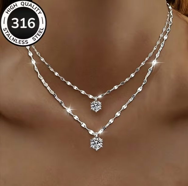 Double Pendant Necklace