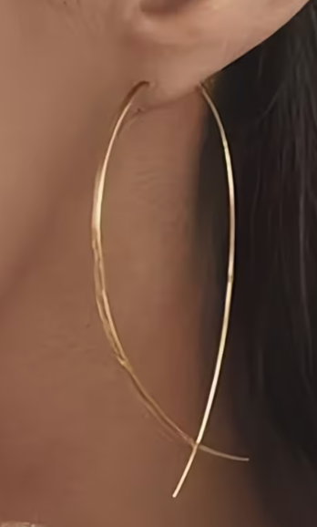 14K Golden Plated Copper Fish Shape Hoop Earrings