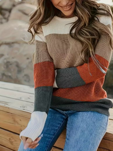 Mixed Color Stripe Sweater
