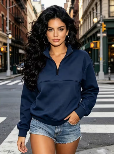 Navy 1/4 Zip Sweatshirt