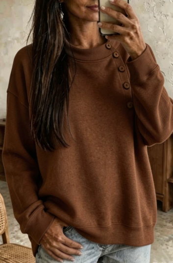 Semi High neck Button Top