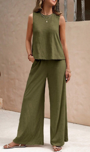 Trendy Two Piece Sleeveless Set